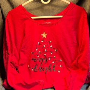 Catherines Festive Red Long Sleeve Top